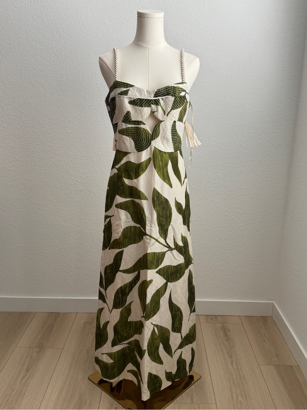 ANTONIO MELANI Olive & Cream Cutout Camisole